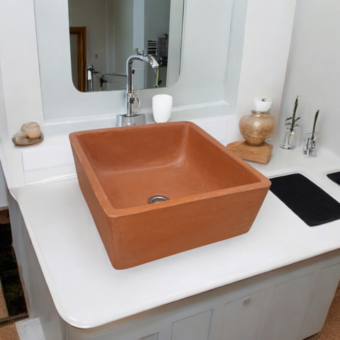 Image of Mermaids Pond 39x39x16cm Terracotta Bespoke Sink