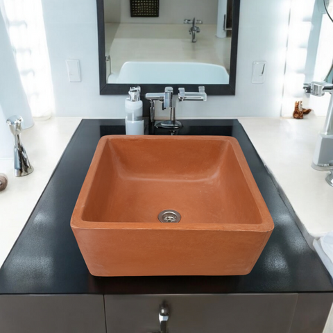 Image of Mermaids Pond 39x39x16cm Terracotta Bespoke Sink Seedleme