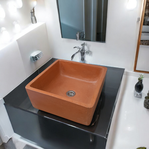 Image of Mermaids Pond 39x39x16cm Terracotta Bespoke Sink