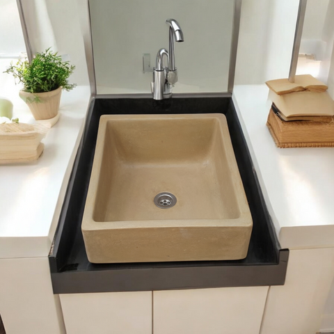 Image of Bespoke Sandstone Concrete Slanting Pyramid 360 x 365mm