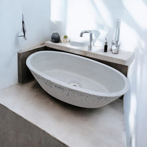 Image of Exposed Aggregate Calypso Grey Bespoke Sink 56 x 29.5 x 15cm Seedleme