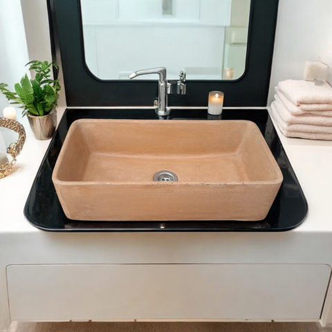Image of Aquatina Burnt Orange Concrete Basin 47 x 23.5 x 12cm Seedleme