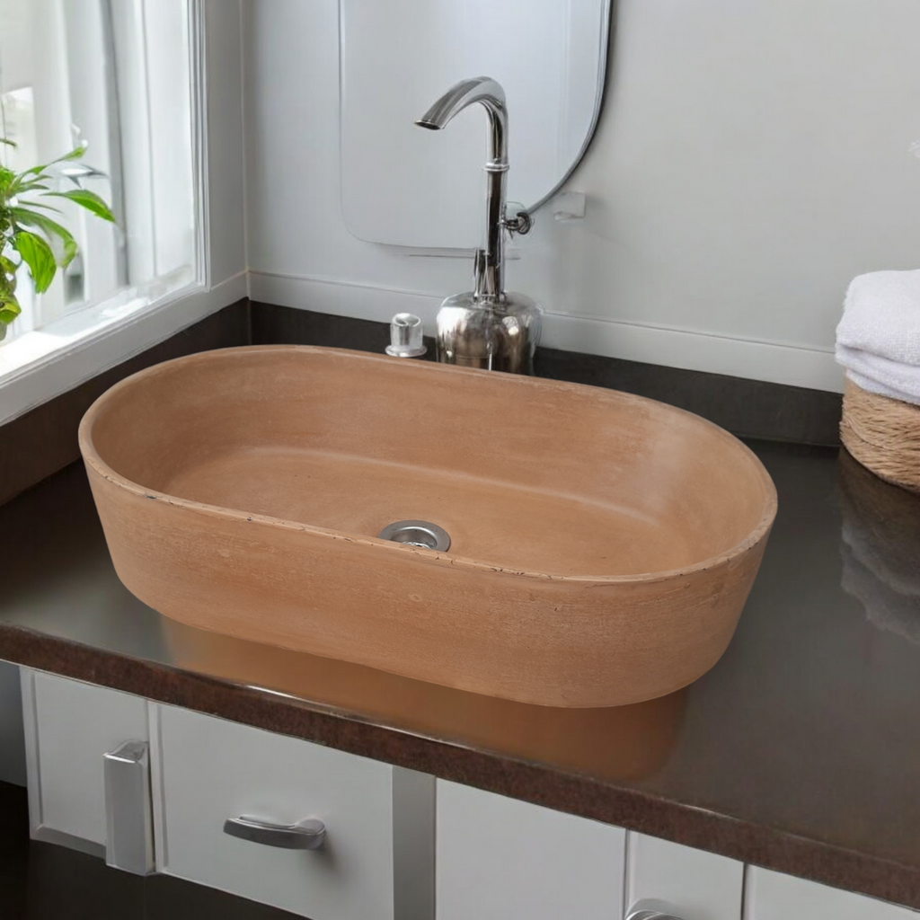 Burnt Orange Bespoke Gaia's Ark Sink 53 x 30 x 11.5cm