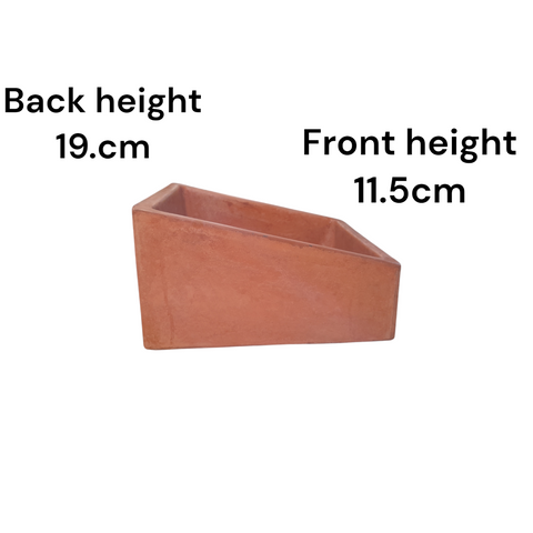 Image of Bespoke Terracotta Concrete Slanting Pyramid Sink 360 x 365mm Seedleme