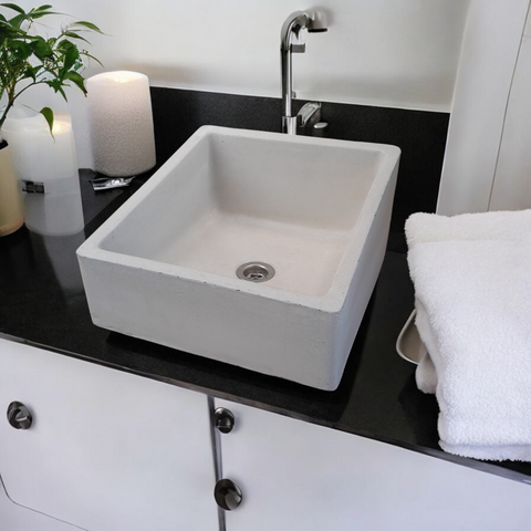 Image of Bespoke Ivory Concrete Slanting Pyramid 360 x 365mm Seedleme