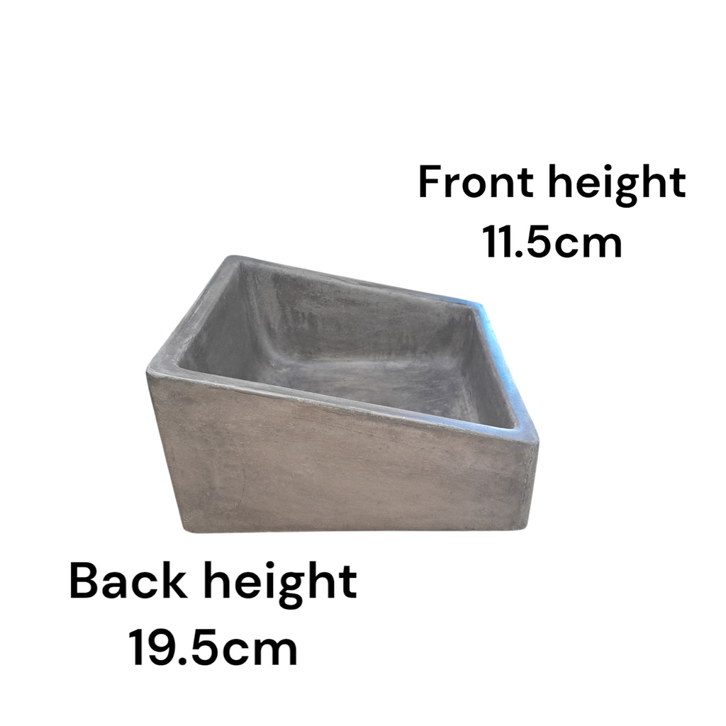 Bespoke Charcoal Concrete Slanting Pyramid 360 x 365mm