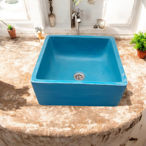 Image of Mermaids Pond 39x39x16cm Blue Bespoke Sink Seedleme