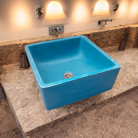Image of Mermaids Pond 39x39x16cm Blue Bespoke Sink Seedleme