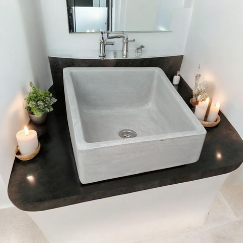 Image of Bespoke Grey Concrete Slanting Pyramid 360 x 365mm Seedleme