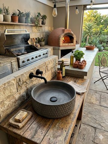 Image of The Emerald Dream Bespoke Charcoal Concrete Sink 39.5 x 11.5cm