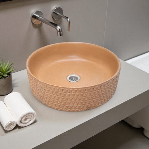 Image of The Emerald Dream Bespoke Burnt Orange Concrete Sink 39.5 x 11.5cm Seedleme