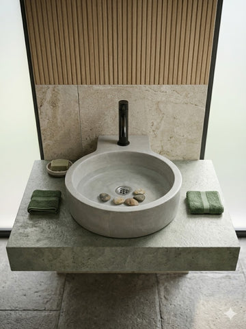 Image of The Good Lukkah Bespoke Grey Concrete Sink 56 x 42.5 x 12cm