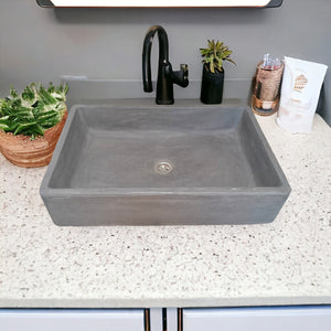 Charcoal Cement Basin Concrete Sink, Kitchen or Bathroom 605 x 410 x 130mm