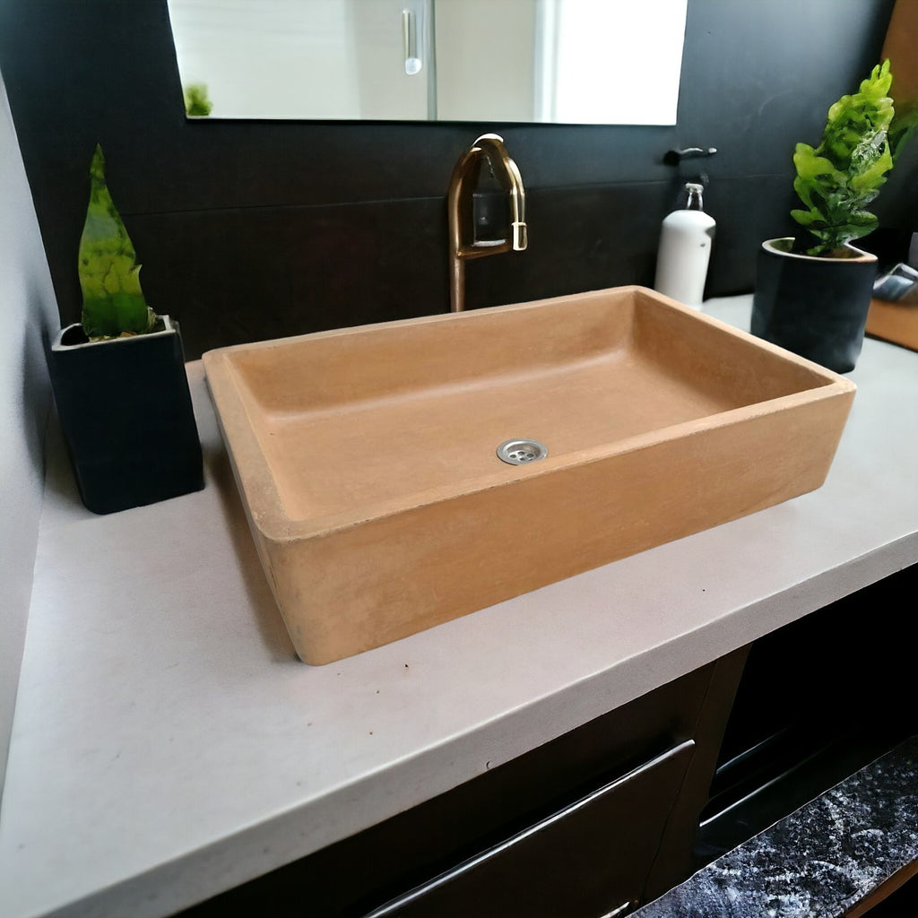 Burnt Orange Large Concrete Sink 605x410x130mm Bespoke Basin