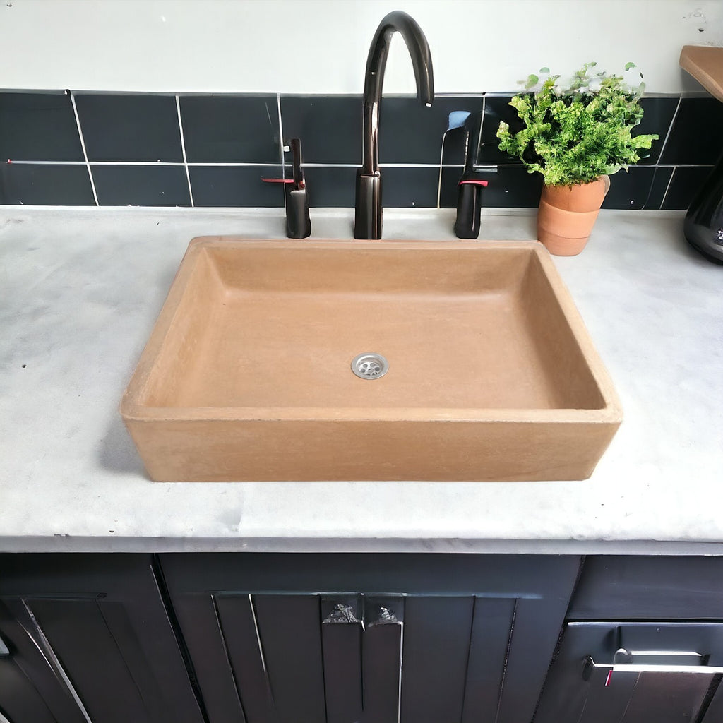 Burnt Orange Large Concrete Sink 605x410x130mm Bespoke Basin
