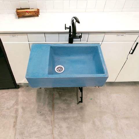 Image of Blue Concrete Basin/Sink 420 x 240 x 115mm