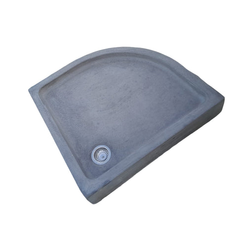 Image of Solid Concrete Charcoal Shower Pan 90 x 90 x 13,5