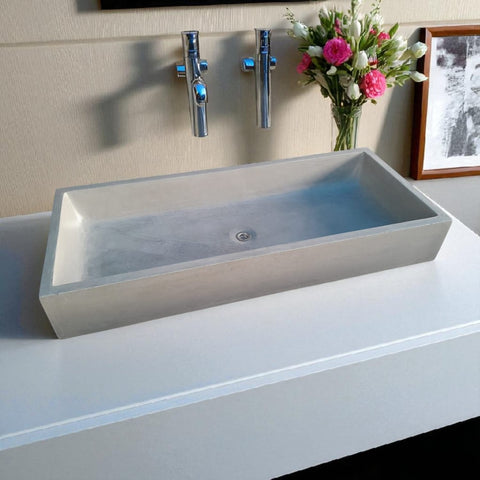 Image of Bespoke 140 x 60 x 20cm Grey Butler Concrete Sink Seedleme