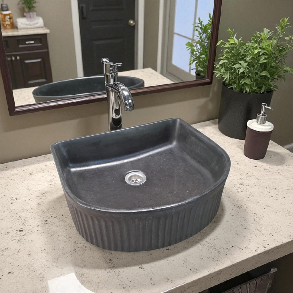 The Aphrodite Black Bespoke Concrete Sink 40 x 37.5 x 12.5cm