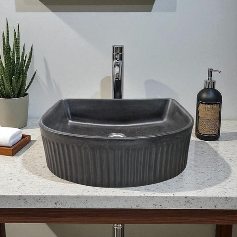 Image of The Aphrodite Black Bespoke Concrete Sink 40 x 37.5 x 12.5cm