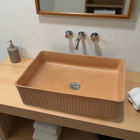 Image of The Abalone Burnt Orange Bespoke Concrete Sink 50 x 34 x 13cm Seedleme