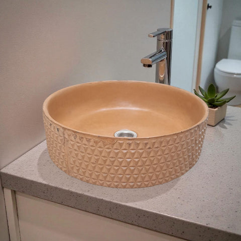 Image of The Emerald Dream Bespoke Burnt Orange Concrete Sink 39.5 x 11.5cm