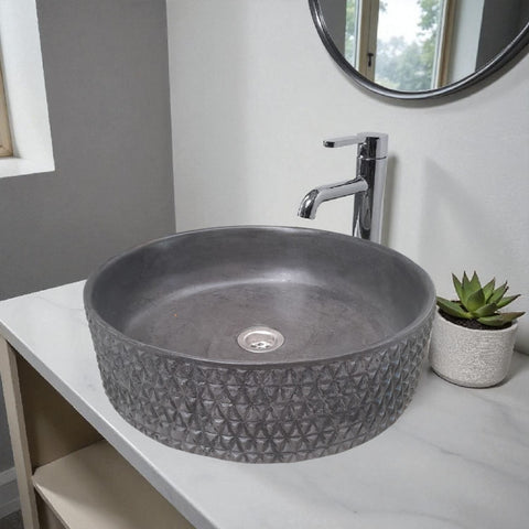 Image of The Emerald Dream Bespoke Black Concrete Sink 39.5 x 11.5cm Seedleme