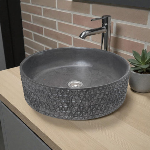 Image of The Emerald Dream Bespoke Black Concrete Sink 39.5 x 11.5cm Seedleme