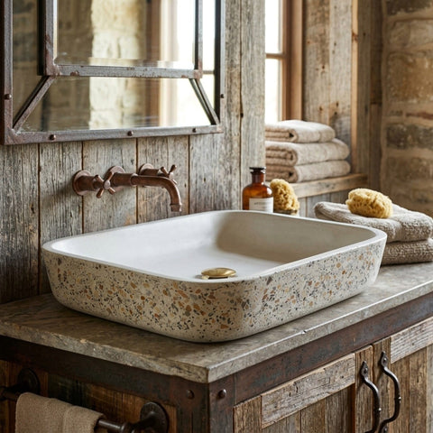Image of Ivory Namibian Dream Concave Rectangle Basin 52 x 40 x 13cm