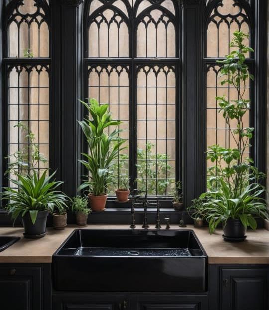 Black Concrete Bespoke Single Butler Basin 65 x 45 x 20cm. Hand-made Cement Countertop Sink