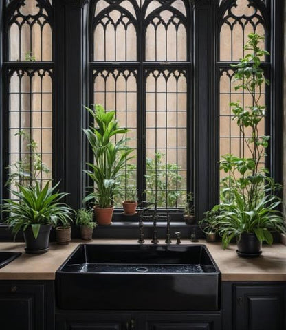 Image of Black Concrete Bespoke Single Butler Basin 65 x 45 x 20cm. Hand-made Cement Countertop Sink