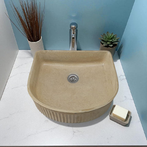 Image of The Aphrodite Sandstone Bespoke Concrete Sink 40 x 37.5 x 12.5cm Seedleme