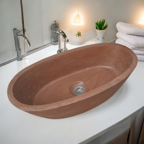 Image of Calypso Choc Plum Bespoke Concrete Basin 56 x 29.5 x 15cm Seedleme