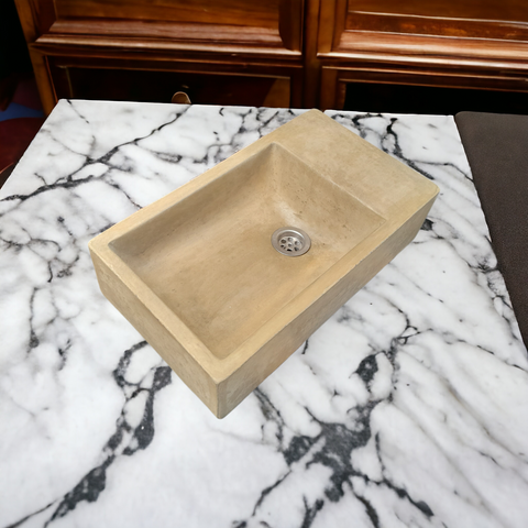Image of Sandstone Indoor & Outdoor Basin 42 x 24 x 11.5cm - Concrete Sink Seedleme