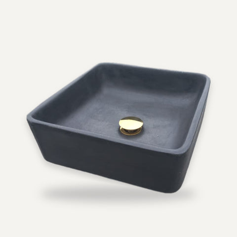 Image of Countertop Butler Concrete Basin – Black – 36 x 36 x 12cm – handmade concrete basin by Seedleme, Cape Town – view 2