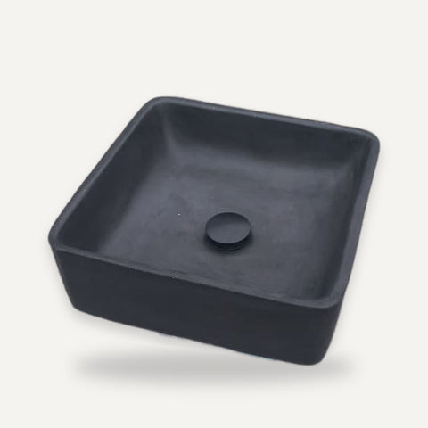 Image of Countertop Butler Concrete Basin – Black – 36 x 36 x 12cm – handmade concrete basin by Seedleme, Cape Town – view 4