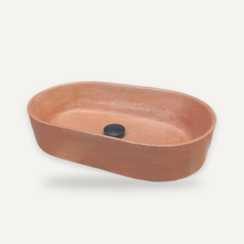 Image of Gaia's Ark Terracotta 53 x 30 x 11.5cm – handmade concrete basin by Seedleme, Cape Town – view 3