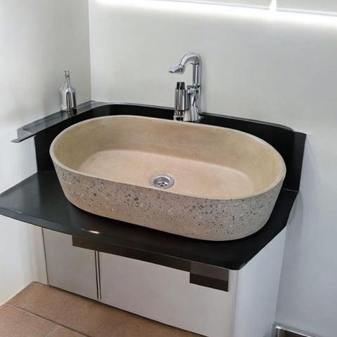 Image of Gaia's Ark Sandstone Namibian Dream Bespoke Concrete Sink 53 x 30 x 11.5cm Seedleme