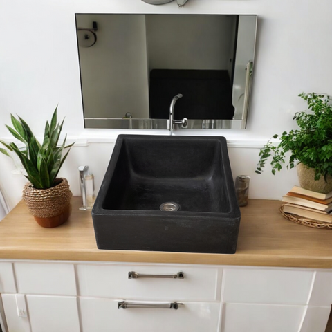 Image of Bespoke Black Concrete Slanting Pyramid 360 x 365mm Seedleme