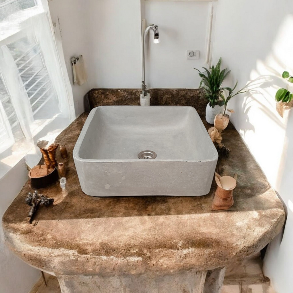 Concrete Cement Handmade Basin Countertop Butler Sink 36 x 36 x 12cm