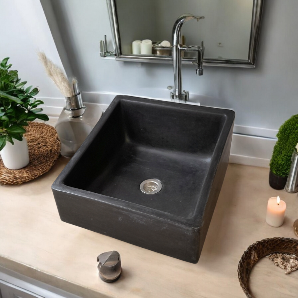 Bespoke Black Concrete Slanting Pyramid 360 x 365mm