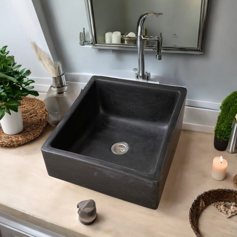 Image of Bespoke Black Concrete Slanting Pyramid 360 x 365mm