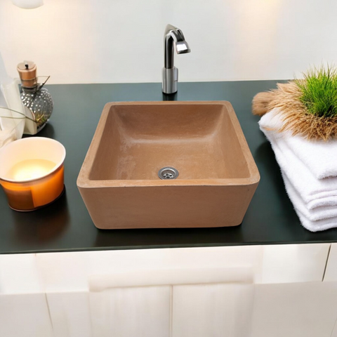 Image of Burnt Orange Mermaids Pond 39x39x16cm Bespoke Sink Seedleme