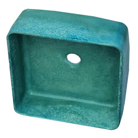 Image of Ocean Blue Concrete Cement Handmade Basin Countertop Butler Sink 31 x 31 x 12cm Seedleme
