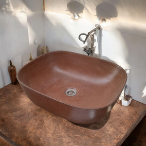 Choc Plum Concrete Aquadite Bathroom Sink 50 x 40.5 x 14.5cm