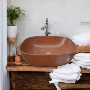 Choc Plum Concrete Aquadite Bathroom Sink 50 x 40.5 x 14.5cm