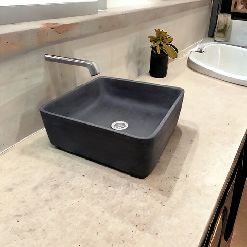 Image of Black Concrete Countertop Butler Sink 36 x 36 x 12cm