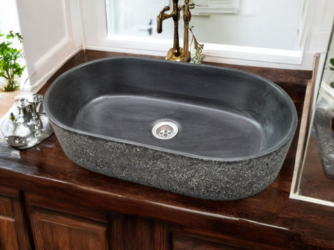 Image of Black Starry Night Bespoke Concrete Sink Gaia's Ark 53 x 30 x 11.5