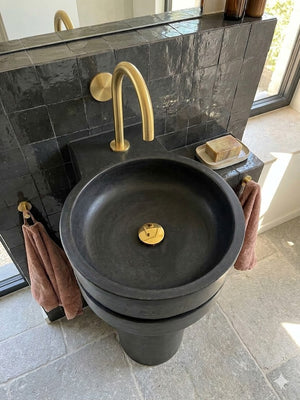 The Good Lukkah Bespoke Black Concrete Sink 56 x 42.5 x 12cm