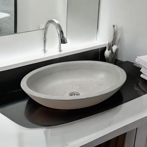 Image of Angels Rock Pool Grey Bespoke Bathroom Sink 545x400x165mm Seedleme